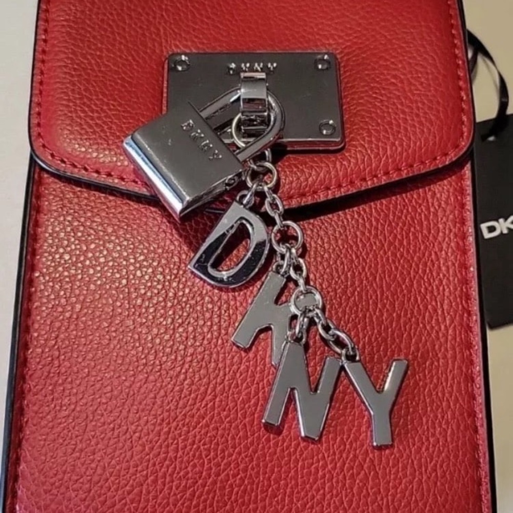 DKNY Red Leather Crossbody Bag